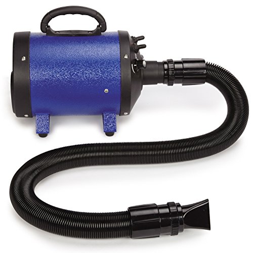 Pet Edge Master Equipment FlashDry Blue Pet Dryer with Vertical Rolling Stand – Fast Dryer Works with All Types of Coats