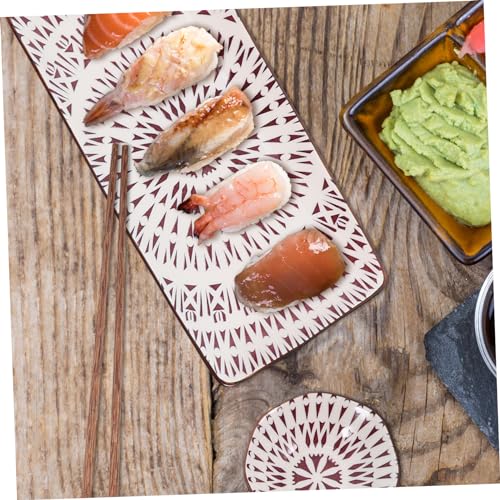 Set de 2 platos para servir sushi estilo japonés cerámicos miniatura 4