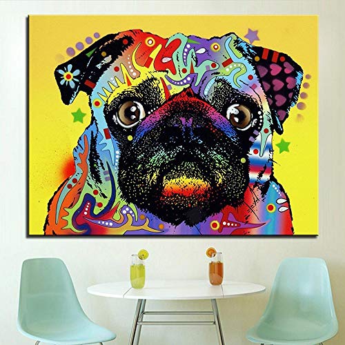 ULOVEH Cuadro de Lienzo Impreso de Gran tamaño, póster de Pared, Perro...
