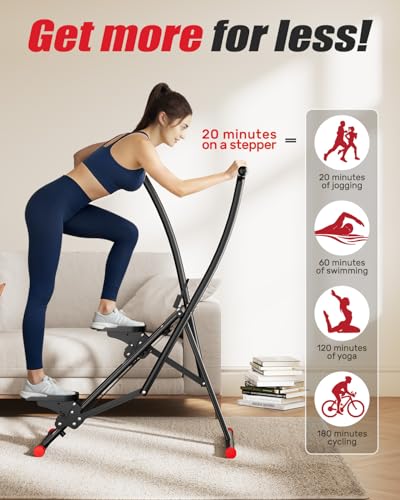 Image of AL01 Stair Stepper, Foldable Steppers for Exercise at Home, Full-Body Cardio Workout Climber with Adjustable Pedals, Extended Step Range, 270LB Loading Capacity