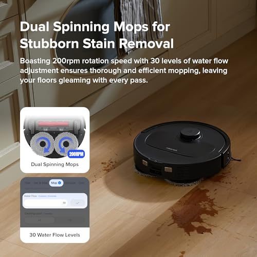 roborock Qrevo S Robot Vacuum Cleaner with Mop, 7000Pa Suction, LiDAR & Reactive Tech Avoidance, Multi-functional Station, Auto Mop Washing&Drying, Self-Emptying&Refilling, 10mm Mop Lifting (Black) - Image 6