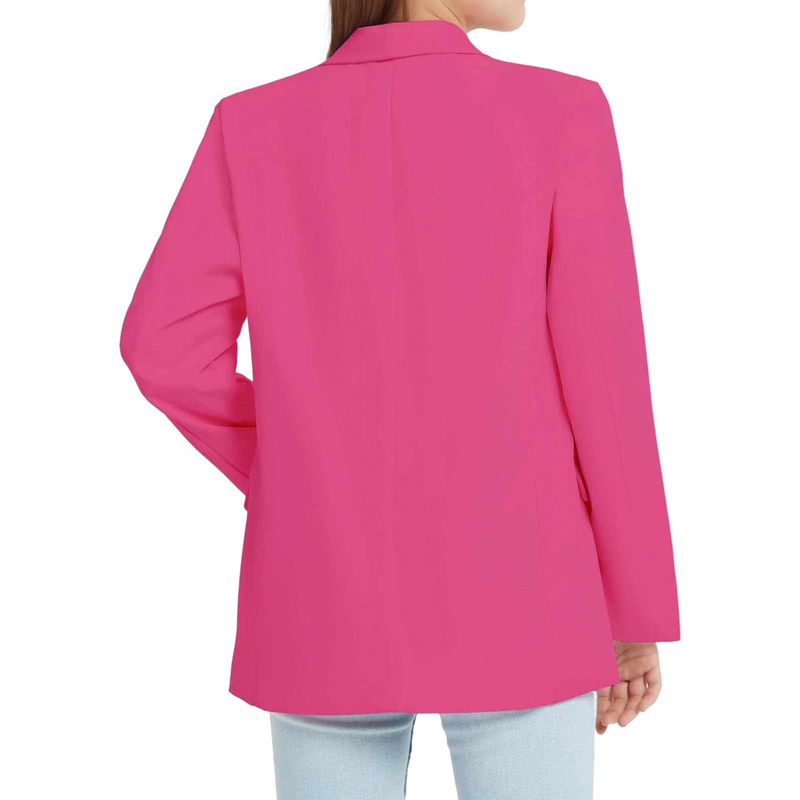 Chaqueta de traje formal con cuello chal para niñas, bolsillo interior, pantalones 140