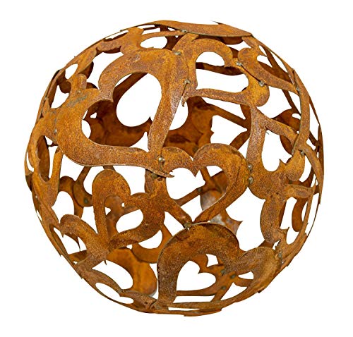 Preisvergleich Produktbild Manufaktur Lichtbogen Edelrost Gartenkugel Herz 30 cm