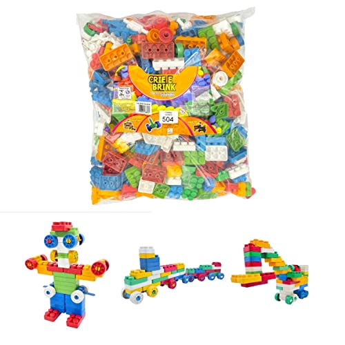 Kit Com 504 Peças Blocos De Montar Crie e Recrie Coloridas original - Gravo Brink
