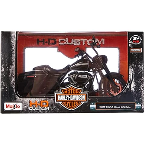 Maisto Harley-Davidson Road King Special: Genuine Motorbike Model 1:12, Steerable Fork, Movable Side Stand, 20 cm, Black (532336) Cover