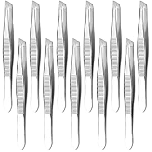 12Pcs Stainless Steel Tweezers Ingrown Hairs – Precision Tweezers for Fine Hair Remover for Women Eyebrow Tweezers for Women Hair Accessories – Hair Tweezers for Plucking Facial Hair Removal for Women
