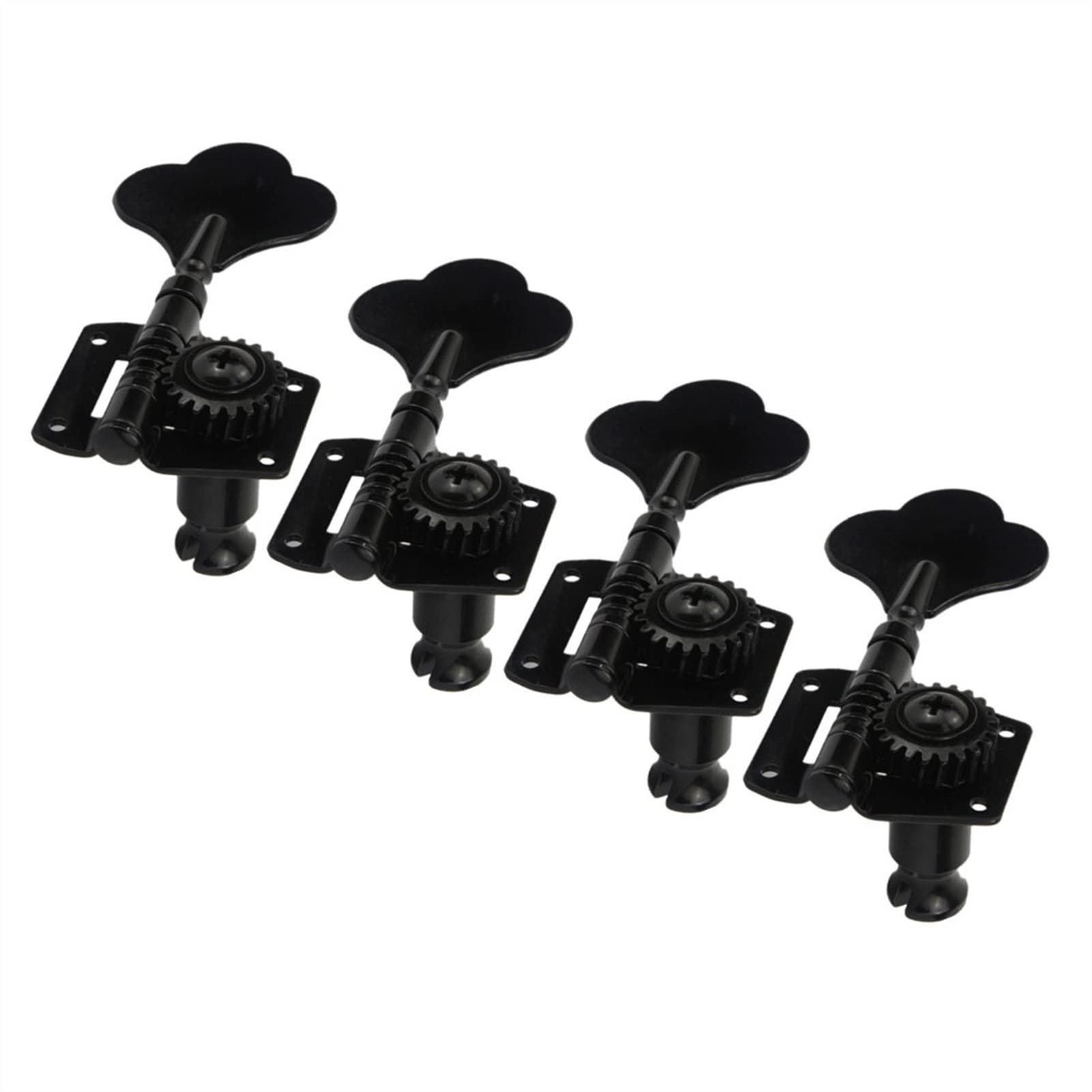 4R Bass Abrir Engranajes Sintonizadores Máquina Cabezales Tuning Pegs Black para Bajo Eléctrico Derecho Clavijas afinación
