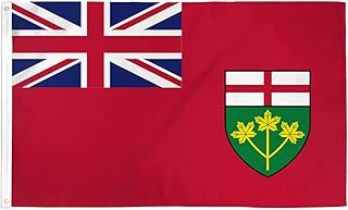 Ontario Flag 3' x 5' - Canada - Canadian Region of Ontario Flags 90 x 150 cm - Banner 3x5 ft Drapeau Ontario AZ FLAG