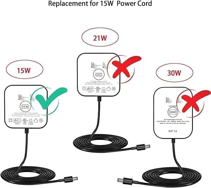 Image of 15W Charger Adapter 12V Compatible for Amazon Alexa Echo Dot (3rd gen & 4th gen) Echo Spot Power Cord Charger Supply- 15W (White)
