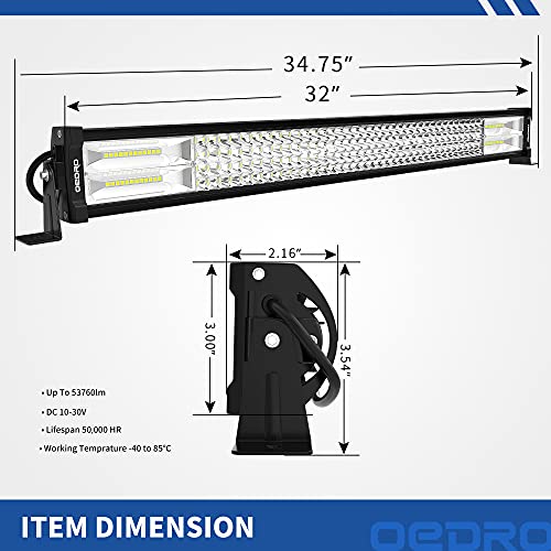 Image of OEDRO 30 Inch LED Light Bar Quad-Rows Spot Flood Combo 768W 53760LM