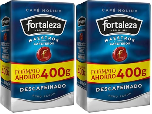 Café FORTALEZA Café molido Descafeinado - 400 gr (Paquete de 2)