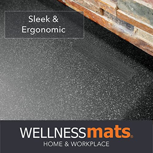 Wellnessmats Granite 3/4" Polyurethane Anti Fatigue Floor Mat - Cushioned Comfort & Support For Home, Kitchen, Garage, Office Standing Desk - Non-Slip, Non-Toxic, Durable - 72" X 24" - Granite Steel #TOP3