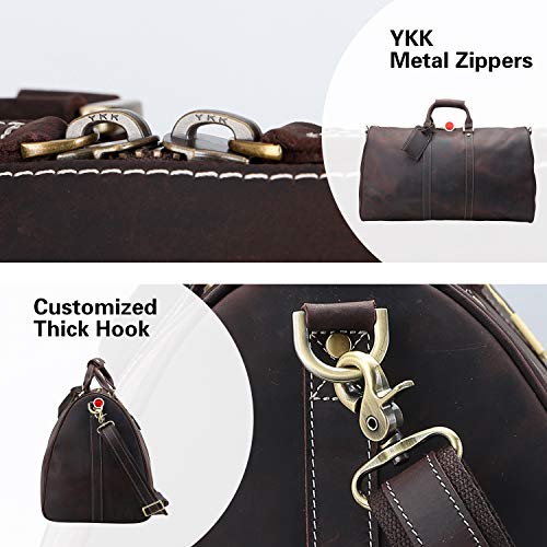 Polare 23'' Classic Full Grain Leather Travel Duffel Weekender Bag Overnight Duffle Bag For Men3