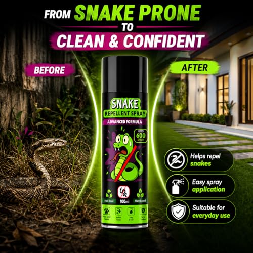 Image of Herbal Snake Repellent Spray 100ml | Plant-Based Non-Toxic Snake Deterrent | Up to 600 Sprays for Indoor & Outdoor Use | Garden, Farm, Home & Warehouse Protection (Pack Of 2)