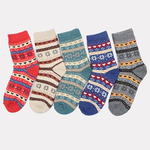 Wool Socks for Women, Cozy Thermal Fall Winter Hiking Alpaca Warm Think Knit Comfy Crew Calf Socks3