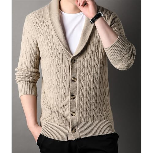 Men's Shawl Collar Cardigan Sweater Long Sleeve Button Down Knitted Sweaters Fall Winter Casual Cardigans Outwear3