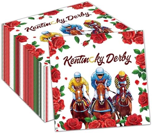 Amazon.com: 100Pcs Horse Racing Paper Napkins Run for the Roses Race ...