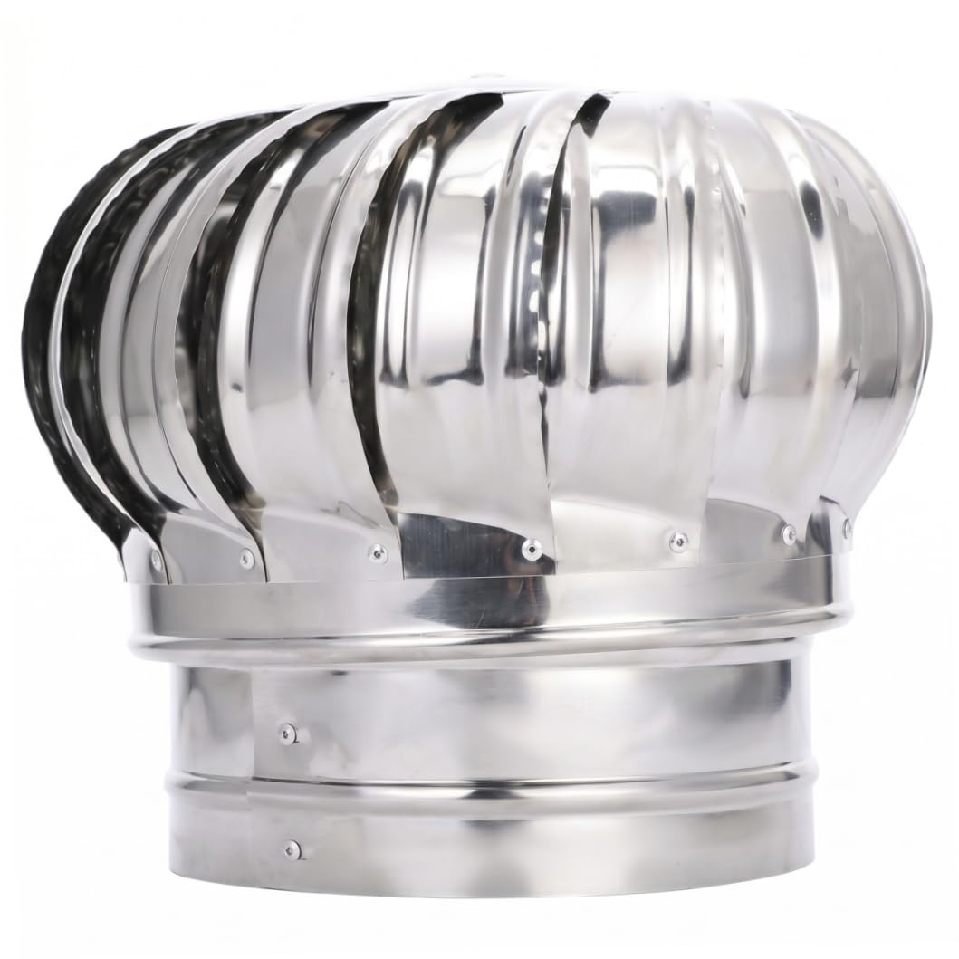 Turbine Roof Vent 5.91in, Stainless Steel Ventilator for Shipping Containers, Weatherproof Exhaust