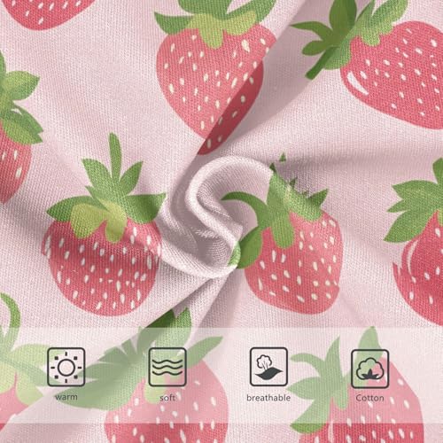 Wusikd Cute Strawberries Girls' Underwear Cotton Pink Girls Briefs Soft Toddler Underwear 2T3
