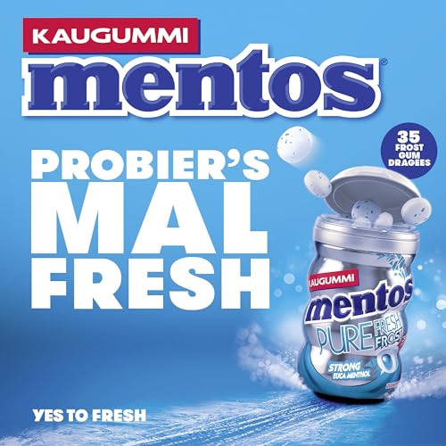 Mentos Kaugummi Pure Fresh Frost, 6 Boxen zuckerfreie Chewing Gum Dragees mit Menthol-Eukalyptus-Geschmack & flüssiger Füllung… – Ansicht 2