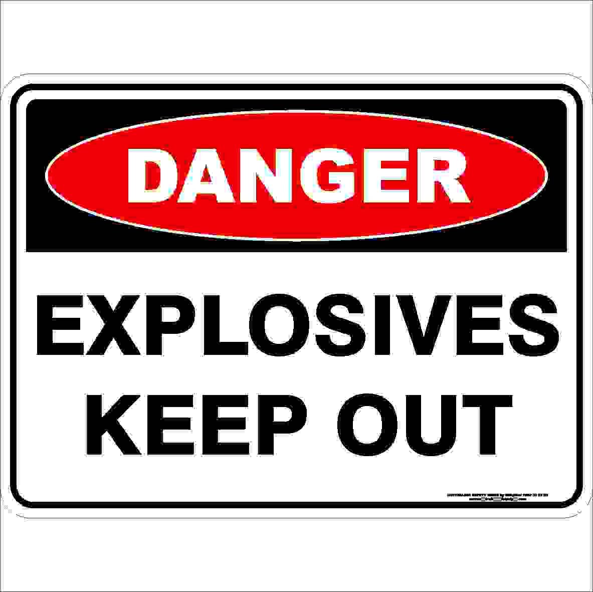 Explosives Keep Out Danger Signs Metal Tin Sign 8 x 12 inch for Industrial & Commercial