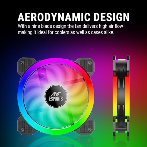 Image of Ant Esports Superflow V2 120 Auto RGB 120 mm 1200 RPM Case Fan I Cooler - Black