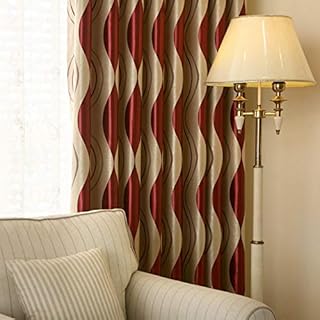2 Panels Set Modern Striped Curtains for Living Room Eyelet Room Darkening Curtains for Bedroom (Coffee,2 x 66x72 Inch)