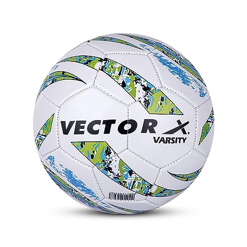 Image of Vector X 32 Panel PVC Machine Stitched Indoor /Outdoor Practice, Training and Match Soccer Football + Free Air Needle with Butyl Bladder Ball, Size 5, Suitable for Kids, Men, Youth Adults 15+ Years