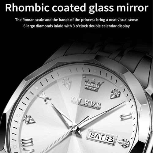 Image of OLEVS Men's Watch Designer Diamond Waterproof Luminous Simulated Quartz Stainless Steel Multi Color Leisure Luxury Business Date Original