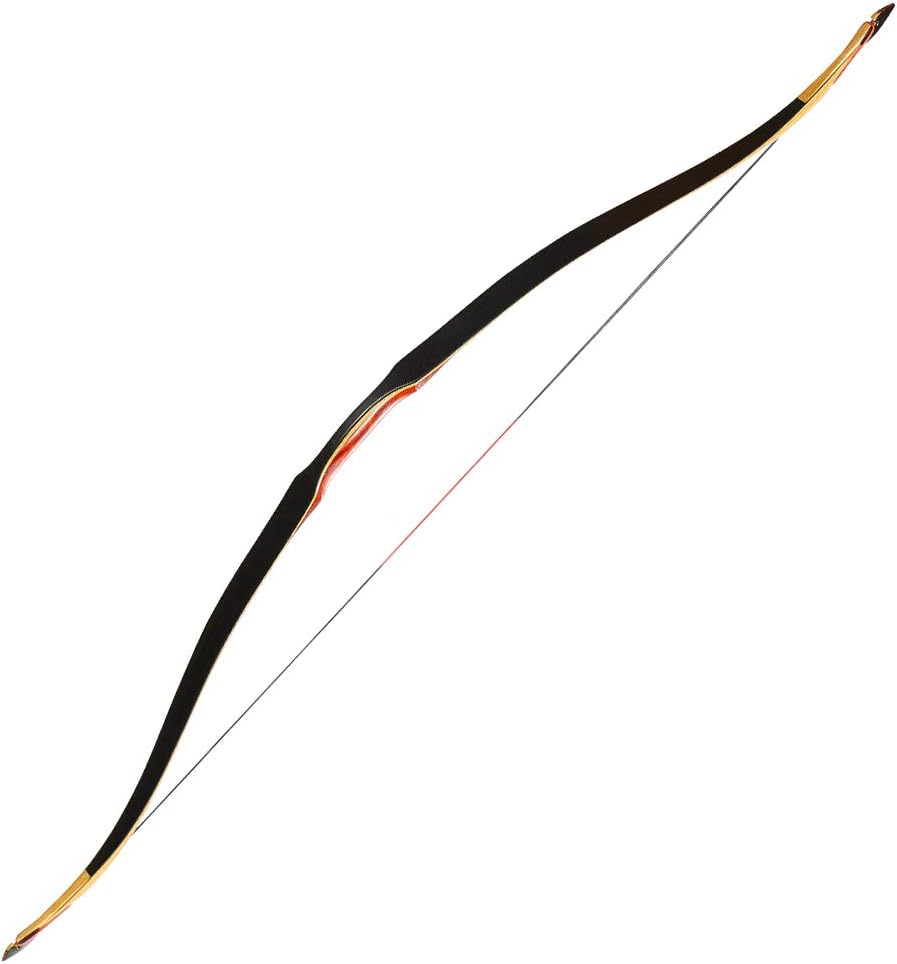 Traditional Recurve Bow Handmade Longbow 30-50lbs Mongolian Archery Longbow Wooden Hunting Bow Fit for Right and Left Hand Adult Archery Bows