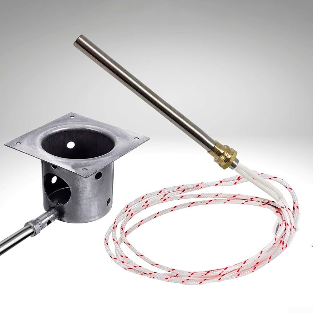 Asta di accensione per forno a pellet, elemento riscaldante in acciaio inox da 220 V con diametro di 10 mm e filettatura da 3/8", per un'accensione sicura ed efficiente della caldaia (10 x