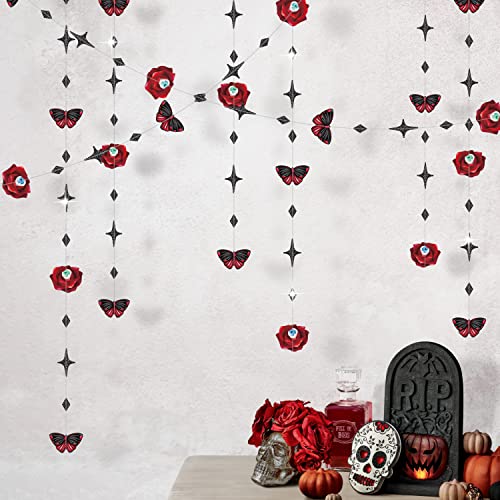 Augapfel Rose Schmetterling Halloween Girlanden für Halloween Party Dekorationen Hängende Dekoration Banner für Geburtstag Hochzeit Brautdusche Verlobung Party Supplies Cover
