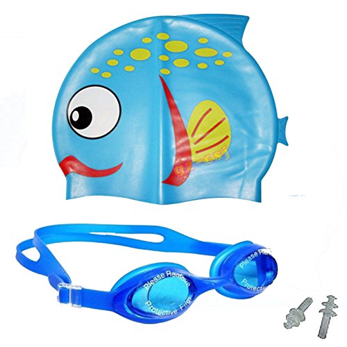 Buy Sports Junior Shark Swim Silicon Swimming Cap & Goggle Set & Ear