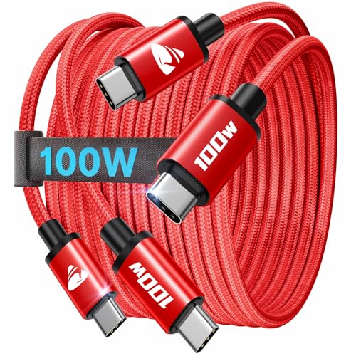 USB C Kabel 100W, USB C auf USB C Kabel [2Stück 2M+2M] Schnellladekabel USB C auf USB C 5A PD 4.0 USB C Ladekabel für iP...