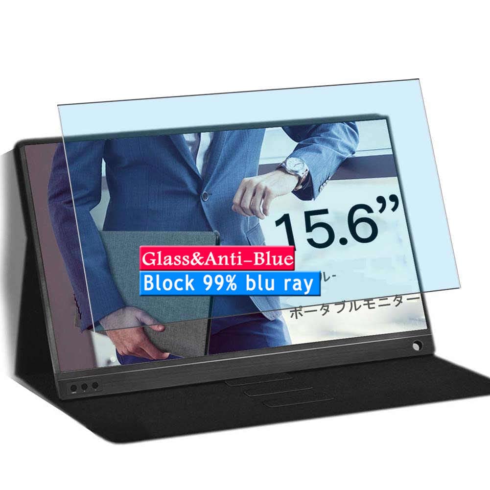 Vaxson Anti Blue Light Tempered Glass Screen Protector, compatible with Lasitu Las-P15A 15.6" Visible Area, 9H Film Protectors [ Not Full Coverage ]