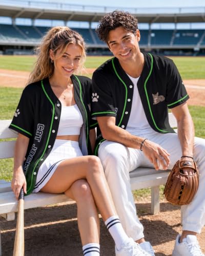 Image of 99TIMORO Graphic Baseball Jersey Shirts for Men and Women | Street Wear Funny Button Down Shirt Short Sleeve Lightweight Breathable Casual Wear Sports Events Summer Gifts Relaxed Fit