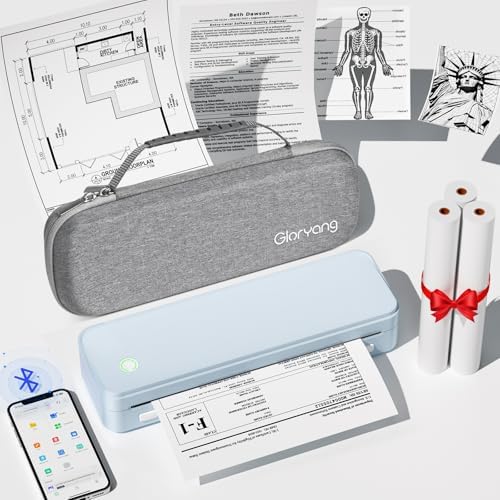 Gloryang Inkless Portable Printer for Travel, Wireless Thermal Pr...