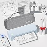 Gloryang Inkless Portable Printer for Travel, Wireless Thermal Printer Supports 8.5 x 11 Inch & A4 Size, Bluetooth Printer Includes Carry Case and 3 Rolls of Thermal Paper Kit, Blue