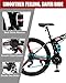 Ktaxon Foldable Mountain Bike 26 Inch Bike 21-Speed Bikes for Adults with Cool Design, Powerful Mechanical Dual Disc Brakes, Double Shock Effect and Ergonomic Cushion (Black)