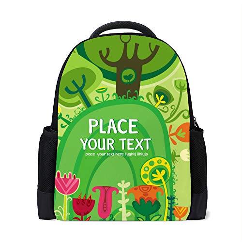 Sac à dos durable pour étudiant avec motif floral et double fermeture éclair