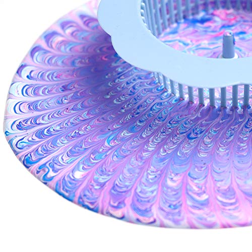 Acrylic Pouring Strainers, Angela&Alex 5 PCS Flow Painting Tools Christmas DIY Kits Drawing Sets Flower Strainers Plastic Silicone Drain Basket Unique Pattern Train Art Supplies