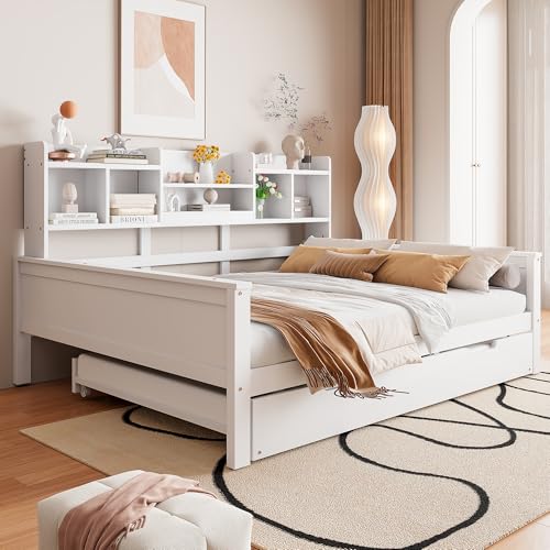Worletty Sofá cama, cama de día extensible, sofá cama extensible 140 x 200 cm, madera maciza, cama nido de 90 x 190 cm, con compartimento de almacenamiento y somier, cama multifunción de pino, color