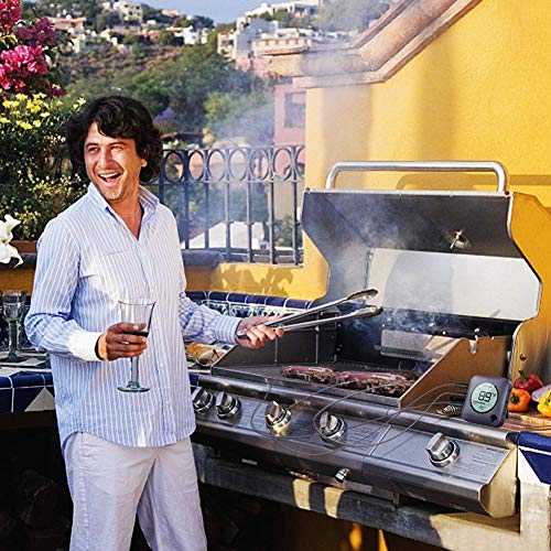 Bfour Bluetooth Meat Thermometer Wireless Meat Thermometer, Wireless Digital Grill Thermometer With 6 Temperature Probes, Large Lcd Display, Bluetooth Thermometer For Grill, Smoker, Oven And Bbq #TOP6