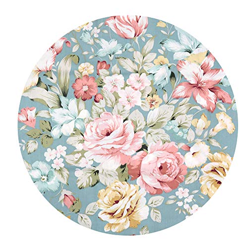 Hanjunzhao Vintage Floral Print Fabric by The Yard, Precuts Cotton Fabric 39 by 63 inches for Quilting, Sewing, Crafts, Home Décor (Green)