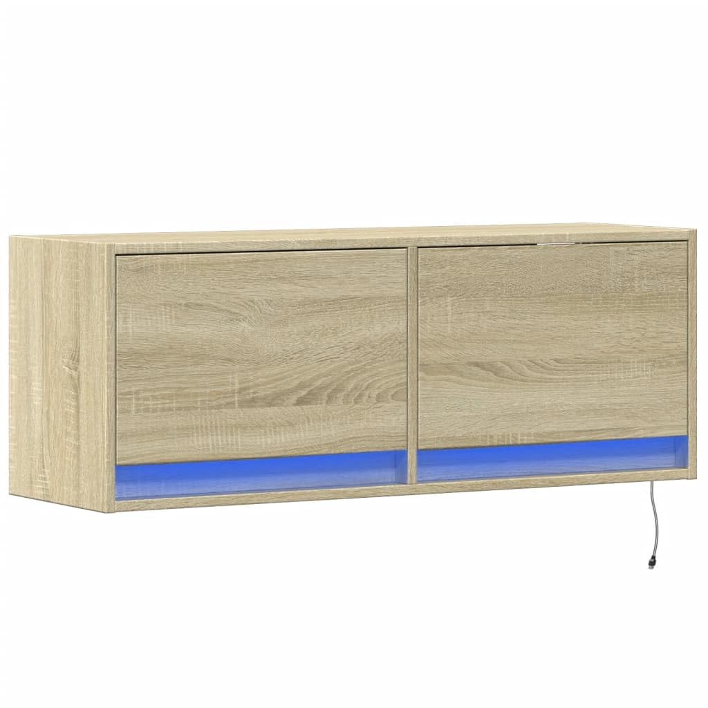 Wisząca z oświetleniem LED dąb sonoma 100x31x35 cm