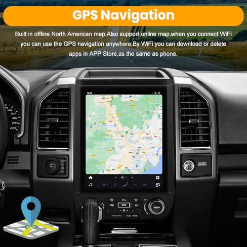 Image of 4+64G Android Radio Stereo for Ford F150 2015-2021 with 12.1inch Touch Screen Qualcomm 6125 Wireless CarPlay Android Auto DSP Bluetooth GPS Navitation