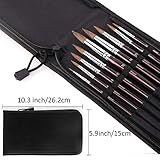 Sable Watercolor Brushes, Fuumuui 9pcs Detail to Mop Kolinsky Sable Brushes Round Pointed Professional Watercolor Brushes Perfect for Watercolor Gouache Acrylic Ink Painting
