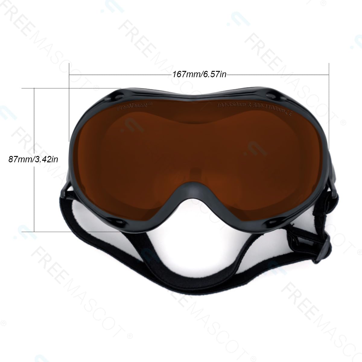 FREEMASCOT OD 6+ 190nm-550nm / 800nm-1100nm Wavelength Professional Laser Safety Glasses for 405nm, 450nm, 532nm, 808nm - Image 3