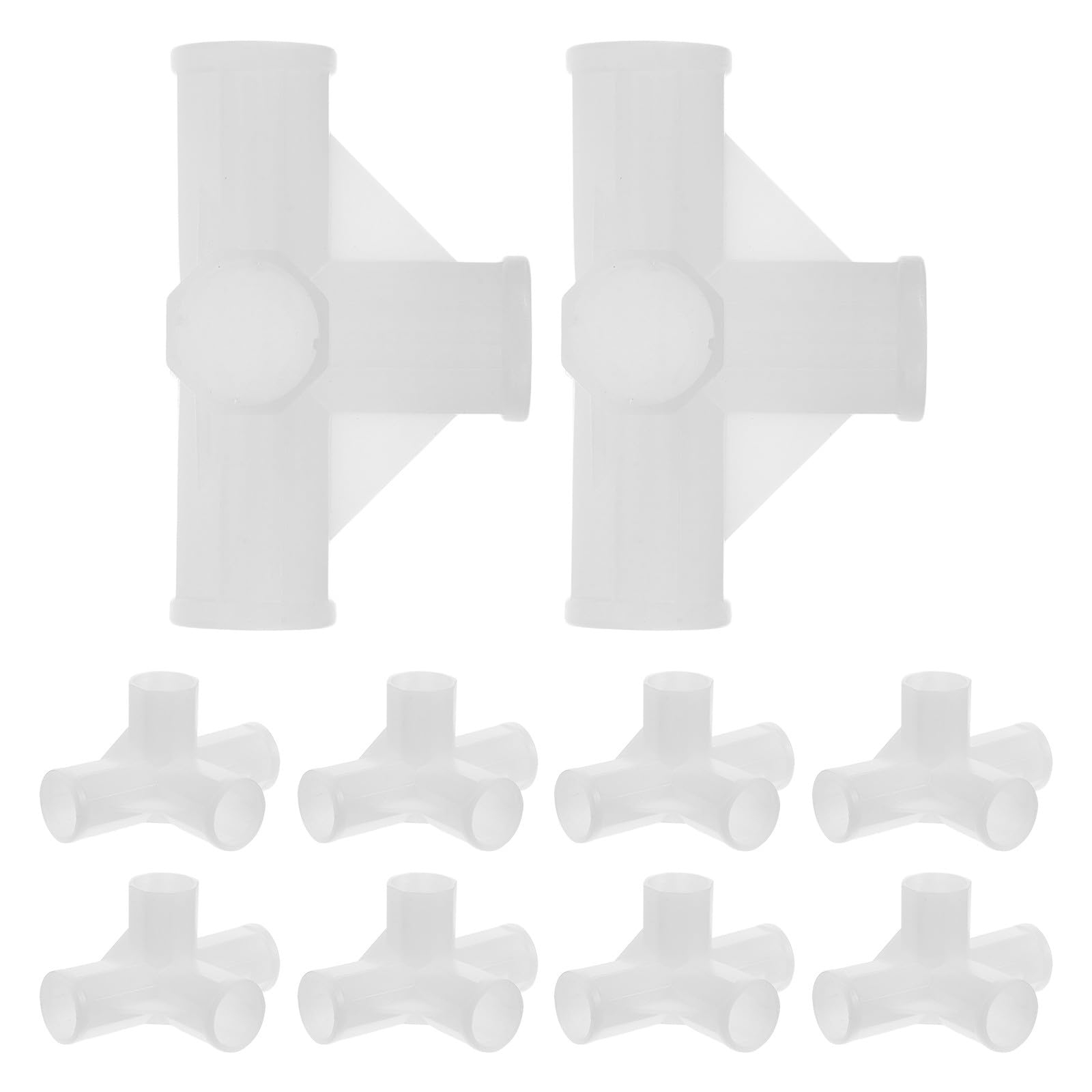 Conector de Plástico de Cuatro Vías para Armario y Zapatero, Resistente y Estable, Paquete de 10 Piezas para Montaje y Organización en Espacios de Ropa