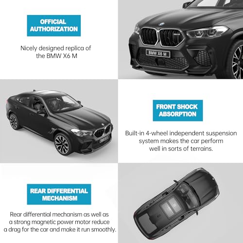 Rastar BMW X6 M RC Car 1/14 Scale 2.4GHz Black - Image 6